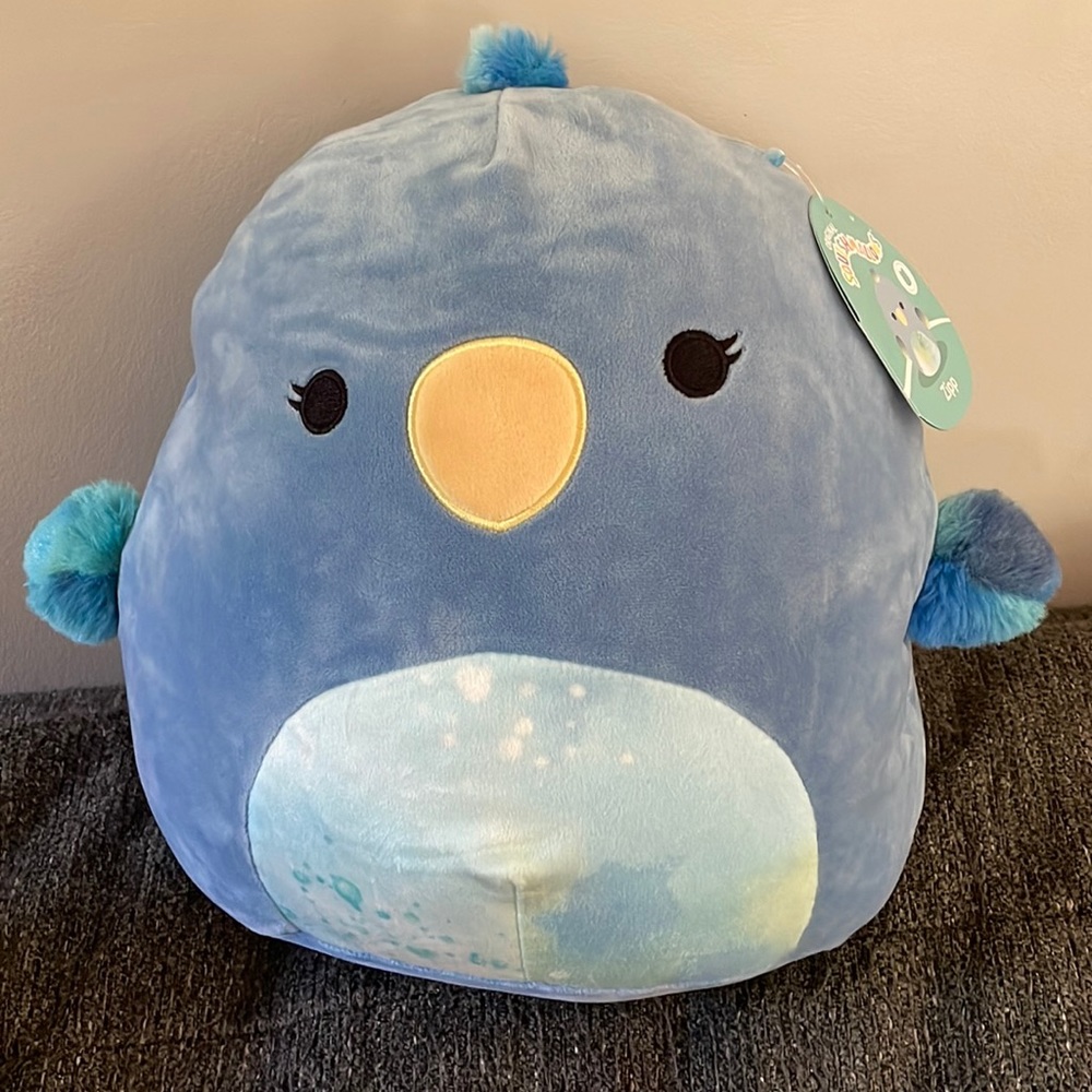 NWT Squishmallow Zipp the Blue Parrot 12”